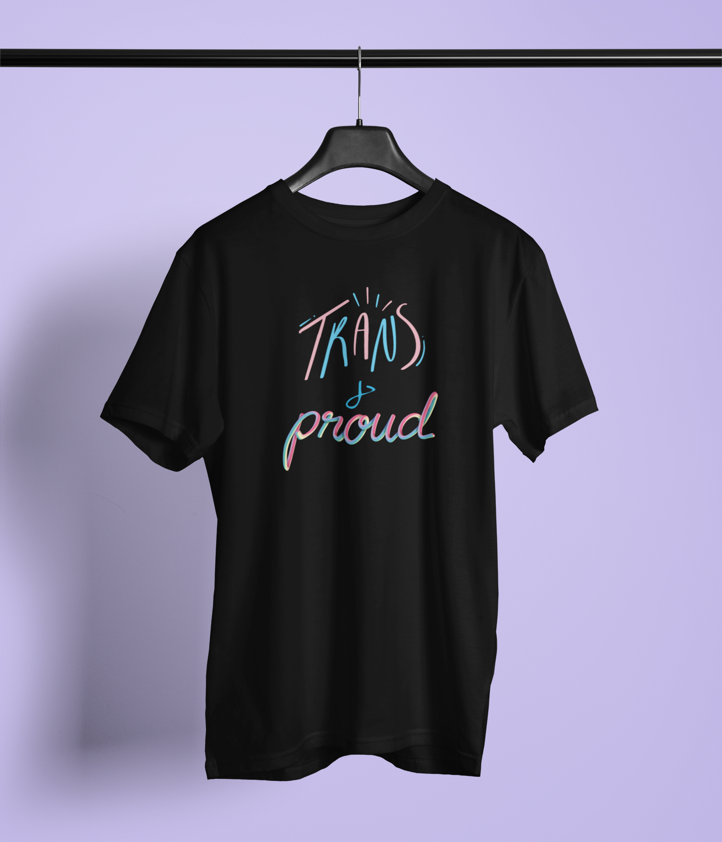 Trans And Proud (solo letra) - Playera LGBTI+