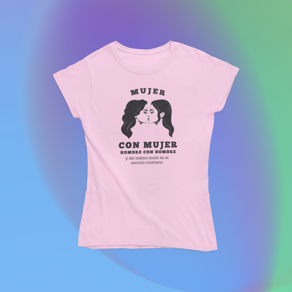 Mujer con Mujer - Playera Meme LGBTI+